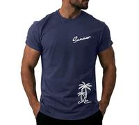 Genérico Camisetas Hombre con Cuello Redondo Camisetas Hombres Casual Transpirable T Shirt Cuello Redondo Hombres Disponible En Muchas Variantes De Colora