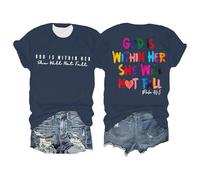 Genérico Camisetas Manga Corta Mujer De Tamaño para Mujer Camiseta con Inspiradoras Está Dentro Algodon Women Shirt Womens Camisas Top Verano Ropa Elegante Basica Ropas Shirts Blusa Blusas Armada S