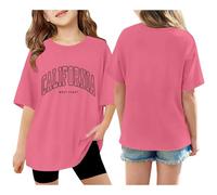 Genérico Camisetas Manga Corta Niña Camiseta De Manga Corta Moderna E Informal con Estampado De Letras para Niñas