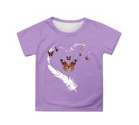 Genérico Camisetas Niña Camiseta De Verano para Niñas De Manga Corta Y Cuello Redondo con Estampado Ideal para Actividades Al Aire Libre Cómoda Elástica E Informal para Edades De 3 A 13 Años