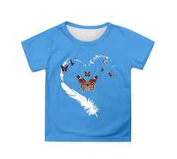 Genérico Camisetas Niña Camiseta De Verano para Niñas De Manga Corta Y Cuello Redondo con Estampado Ideal para Actividades Al Aire Libre Cómoda Elástica E Informal para Edades De 3 A 13 Años