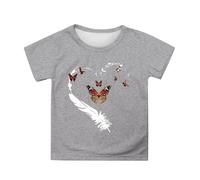 Genérico Camisetas Niña Camiseta De Verano para Niñas De Manga Corta Y Cuello Redondo con Estampado Ideal para Actividades Al Aire Libre Cómoda Elástica E Informal para Edades De 3 A 13 Años