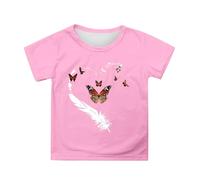 Genérico Camisetas Niña Camiseta De Verano para Niñas De Manga Corta Y Cuello Redondo con Estampado Ideal para Actividades Al Aire Libre Cómoda Elástica E Informal para Edades De 3 A 13 Años