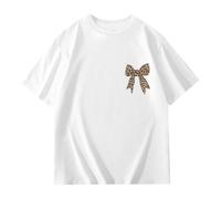 Genérico Camisetas Niña Camiseta Infantil con Estampado De Pajarita Ideal para El Verano Top Ligero E Informal De Manga Corta con Un Estampado Divertido Y Transpirable