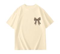 Genérico Camisetas Niña Camiseta Infantil con Estampado De Pajarita Ideal para El Verano Top Ligero E Informal De Manga Corta con Un Estampado Divertido Y Transpirable