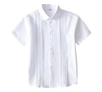 Genérico Camisetas Niña Manga Corta Camisa Blanca De Manga Corta para Niñas Top Escolar De Verano para Niños Conjunto para Actuaciones para Niñas Mayores Blusa Informal
