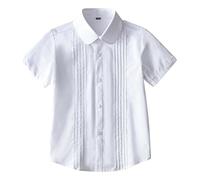 Genérico Camisetas Niña Manga Corta Camisa Blanca De Manga Corta para Niñas Top Escolar De Verano para Niños Conjunto para Actuaciones para Niñas Mayores Blusa Informal