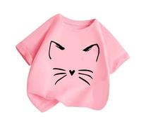 Genérico Camisetas Niña Manga Corta Camisetas De Manga Corta para Niños Y Niñas Pequeños Estampadas con Gatos