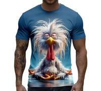 Genérico Camisetas para Hombre - Tshirt Hombre Divertida con Estampado Animal para Personas Mayores Informal de Manga Corta con Ilustraciones de Personajes peculiares (Navy XS)