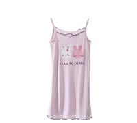 Genérico Camisetas Pijamas Hombre Niños pequeños bebés niñas Primavera Verano Estampado sin Mangas Princesa Vestido camisón Cremallera Niño (Purple, 9-10 Years)