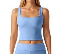 Genérico Camisetas Pilates Mujer Tirantes Top Elástico de Yoga para Mujer Sin Espalda para Entrenamiento y Actividades Diarias (Blue, M)