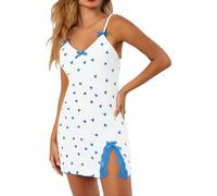 Genérico CamisóN Mujer Verano Lactancia Cuello Pico Encaje Súper Suave con Correas Ajustables Vestido Verano para Mujer-1