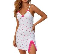 Genérico CamisóN Mujer Verano Lactancia Cuello Pico Encaje Súper Suave con Correas Ajustables Vestido Verano para Mujer-1