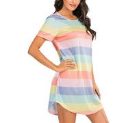 Genérico CamisóN Mujer Verano Lactancia Verano Sexy Súper Suave Sleepshirt para Dormir Vestido Verano para Mujer-1