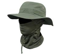 Genérico Camo Boonie Sun Hat with Face 2 in 1 Outdoor Sports Boonie Hat Wide Brim Foldable UV Protection Fishing Outdoor (#d)