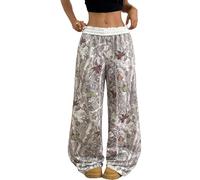 Genérico Camo Pants for Women Elastic Waist Maple Leaf Print Sweatpants - Loose Fit Jogger Pants, Cozy Autumn Wide Leg Lounge Pant (B,XL)