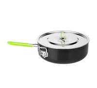 Genérico Camp Cookware Pot - Portable Backpacking Pan | Aluminum Alloy 260x90mm Size, 965g Weight, 2.6mm Thickness, Folding Handle Outdoor Cookware for Traveling Hiking Fishing