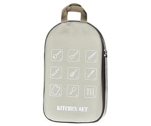 Genérico Camp Kitchen Organizer, High Capacity Camping Cooking Utensil Bag, Waterproof Outdoor Tableware Storage for Travel, Hiking & RV, Compact & 600D Oxford Cloth, 38x23x3cm