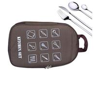 Genérico Camp Kitchen Organizer, High-Capacity Cooking Utensil Storage Bag, Waterproof Outdoors Tableware Travel Kit, Portable Camping Organizer Case for Adults, Hiking, Picnic, Backpacking