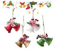 Genérico Campanas para de Navidad - Jingle Bells de Metal, Campanas para Manualidades | Percha Decorativa rústica para árbol con | de Campana de Navidad de Granja | para Exterior hogar par