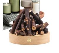 Genérico Campfire Light - Wood 11.5x9.5cm USB 5V Battery | Realistic Bonfire Lighting Portable Night Lamp | Warm White LED Flame Sound Three Modes for Kids Boys Girls Bedroom Nursery Living
