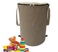 Genérico Camping Basura Can, Utility Bin, Portable Waste Container, 37L Plegable Capacity, Zippered Lid Closure, Reinforced Carry Handles, Perfect for Lawn, Garden, 14,57 x 14,57 x 1,18 pulgadas