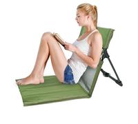 Genérico Camping Chair, Folding Fishing Seat, 15.43 Inches Size Compact Breathable Backrest Stool, Beach Floor Chair for Outdoor & Travel Use, Tailgating Backyard Hiking, Black