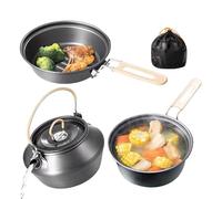 Genérico Camping Cooking Set, Kitchen Supplies Cookware For Frying, Camping Kitchen Set Frying Pan Teapot, Stewing BBQ Outdoor Hiking Backpacking Survival Fishing Hunting Picnic Party