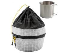 Genérico Camping Cookware Bag, Kitchen Organizer, 7,68 x 5,71 x 4,33 pulgadas, impermeable Flatware Storage Outdoor, Cookware Carrying Case for Pots, Bowls, Utensils, Hiking and Travel, Gris, Se