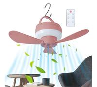 Genérico Camping-Deckenventilator Mit Licht, USB Aufladbar, Fernbedienung