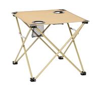 Genérico Camping Folding Table, Foldable Travel Desk, Built in 2 Cup Holders, Lightweight Portable Design, Dining Accessory for Travel and Fishing, Perfect for Balcony, 18.9x18.9x17.32 Inch