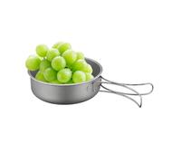 Genérico Camping Pans for Cooking | Titanium Cookware with Foldable Handle | Lightweight Backpacking Pan and Pot Set | for Outdoor Hiking, Hunting, Travel, Road Trips, RV, Home Kitchen, Stove Use