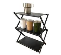 Genérico Camping Shelves - 3 Tier Folding Portable Organizer, Desktop Storage Rack for Outdoor Tent RV Picnic Hiking Backpacking Patio BBQ, Lightweight and Compact, 13 x 6.89 x 14.37 Inches