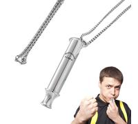 Genérico Camping Stainless Steel Whistle - Loud High Decibel Survival Whistle, Clear Sound, Portable Multifunctional Outdoor Safety Accessory, Includes Lanyard | Adventure Tool For Adults Outdoor