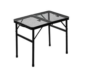 Genérico Camping-Table- Foldable Metal Mesh Utility Table, Adjustable-Height with Convenient Carry Handle, Outdoor Furniture For Easy Transport | Beach Use During Vacations and Summer Activities