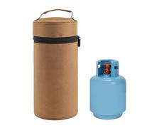 Genérico Camping Tableware Bag, Cylindrical Design Storage, Outdoor Air Tank Holder, Anti-Colision Protection, Convenient Carry Handle, 5,12 x 10,63 pulgadas, Perfect for Outside Adventures, marrón