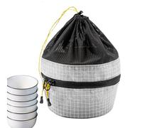Genérico Camping Tableware Bag, Drawstring Utensil Pouch, Portable Dish Storage, Lightweight Bowl Carrier, Outdoor Cookware Holder, Ideal for Hiking, Picnic, Travel, Camp Cooking