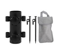 Genérico Camping Tent Rod Holders - 10x3.7x3.7cm Windproof Tent Rod Base | Camping Tents Pole Bracket | Stabilizer Canopy Stakes Support Rust-Proof Steel Stand For Outdoor Fishing Hiking