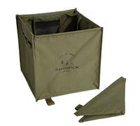 Genérico Cán de basura plegable al aire libre - Camping Spleapsible puede | Contenedor de reciclaje de red de almacenamiento incorporado para patio, césped, patio y jardín