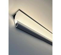 Genérico Canal difusor LED de Aluminio con Cubierta de policarbonato - Zócalo para hoteles y oficinas, moldura Decorativa para techos - Paquete de 10, 6x8 cm - Mejora la iluminación y la estética