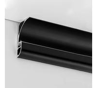 Genérico Canal difusor para Tiras LED - Perfil de Aluminio de 2-50 cm para Tiras de luz LED - Tapas Laterales Blancas - Ideal para iluminación doméstica y Comercial - Acabado Negro Duradero (L-18 m/5