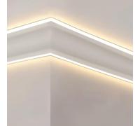 Genérico Canal LED para Pared y Techo, Perfil difusor de Aluminio Blanco para Tiras de luz, Kit de Sistema de iluminación indirecta de 10,5 m/34,4 pies para Pasillo/decoración del hogar