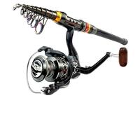 Genérico Cañas de Pescar en Mar,Cañas de Pescar Surfcasting Combo de caña y Carrete Spinning Fibra Carbono 1,8-3,0 m metálico con relación transmisión 5,2:1, Kit sedal for lubina Carpa(1.8 m)