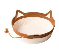 Genérico Canasta de Gato con Cola de Juguete, Cama de Cesta de algodón Tejido a Mano, Cama de rascador de Gato Plegable Transpirable, Lindas Camas Cueva