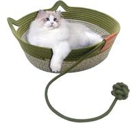 Genérico Canasta de Gato con Cola de Juguete, de Cesta de algodón Tejido a Mano, Cama de rascador de Plegable Transpirable, Lindas Camas Gato Cueva