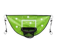 Generico Canasta de trampolín - Meta baloncesto impermeable y anti-UV para alfombra elástica | montaje sin herramientas círculo exterior | 98 x 50 cm con borde de liberación para niños