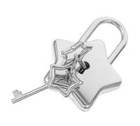 Genérico Candado Pequeño de Metal Forma de Estrella para Manualidades y Diario Candado Decorativo con Llave Accesorio DIY Ligero y Compacto para Mochilas y Cajas