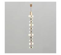 Genérico Candelabro, Lámpara de araña moderna minimalista acero inoxidable dorado y negro con luces LED regulables for el hogar, ideal for la sala estar(W15-H180cm,STAINLESS_WARM)