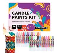 Genérico Candle Paint, Portable Craft Kit, 24-Piece Fabric Painting Tool, 0.55x4.45 inches Decorating Set with Assorted Colors, Ideal for Projects, Clothes Design, Glass Art and Hobby Activities