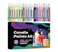 Generico Candle Wax Pen - 0.7x4.8inch 18 Colors Candle Writing Pen, Wax Markers For Painting, Markers For Festival Birthday | Decorating Holidays Wedding Party Coloutful Decoration Accessories